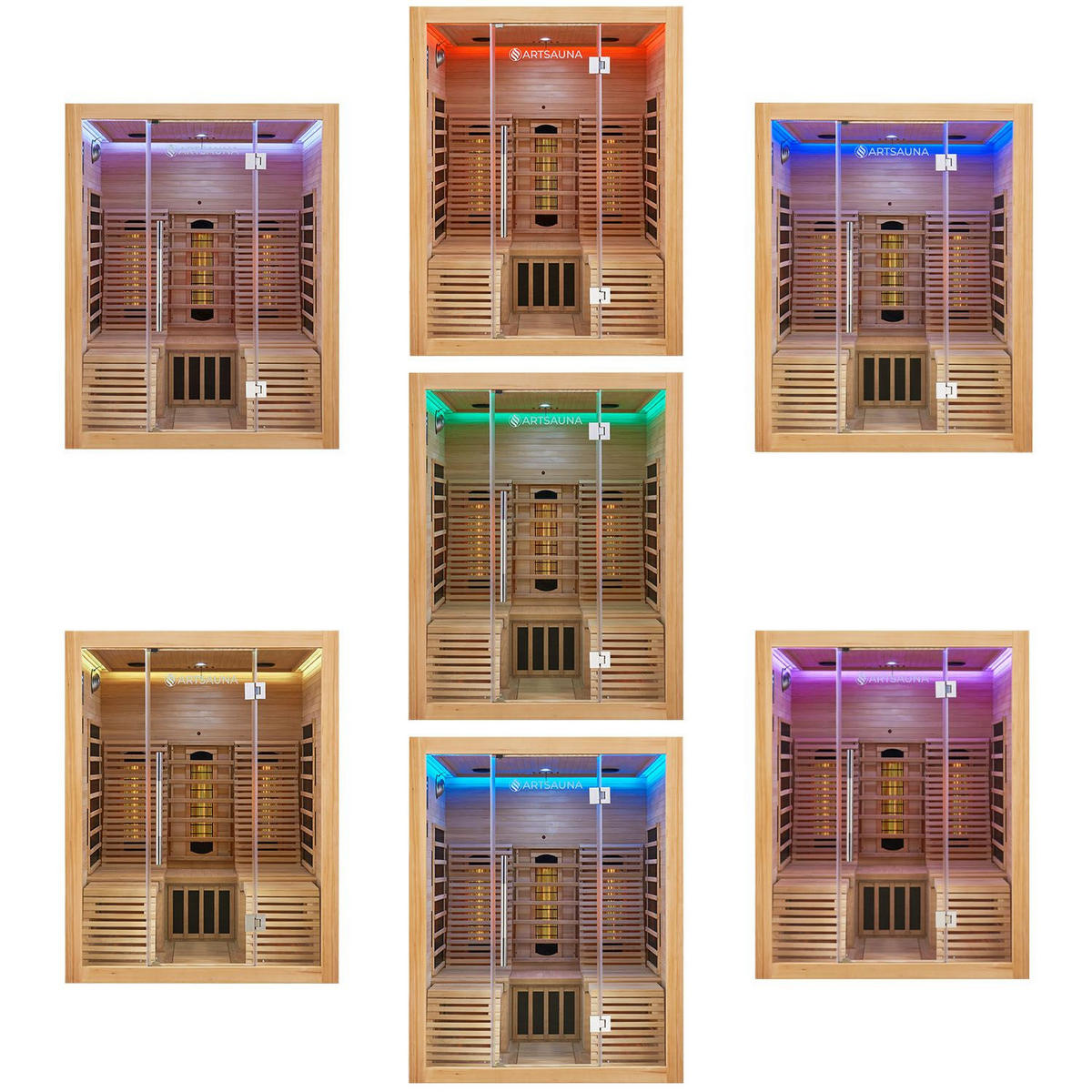 INFRAROTKABINE Helsinki 150 mit Dual-Technologie & Hemlockholz - Naturfarben, Holz (150/190/150cm) - Artsauna