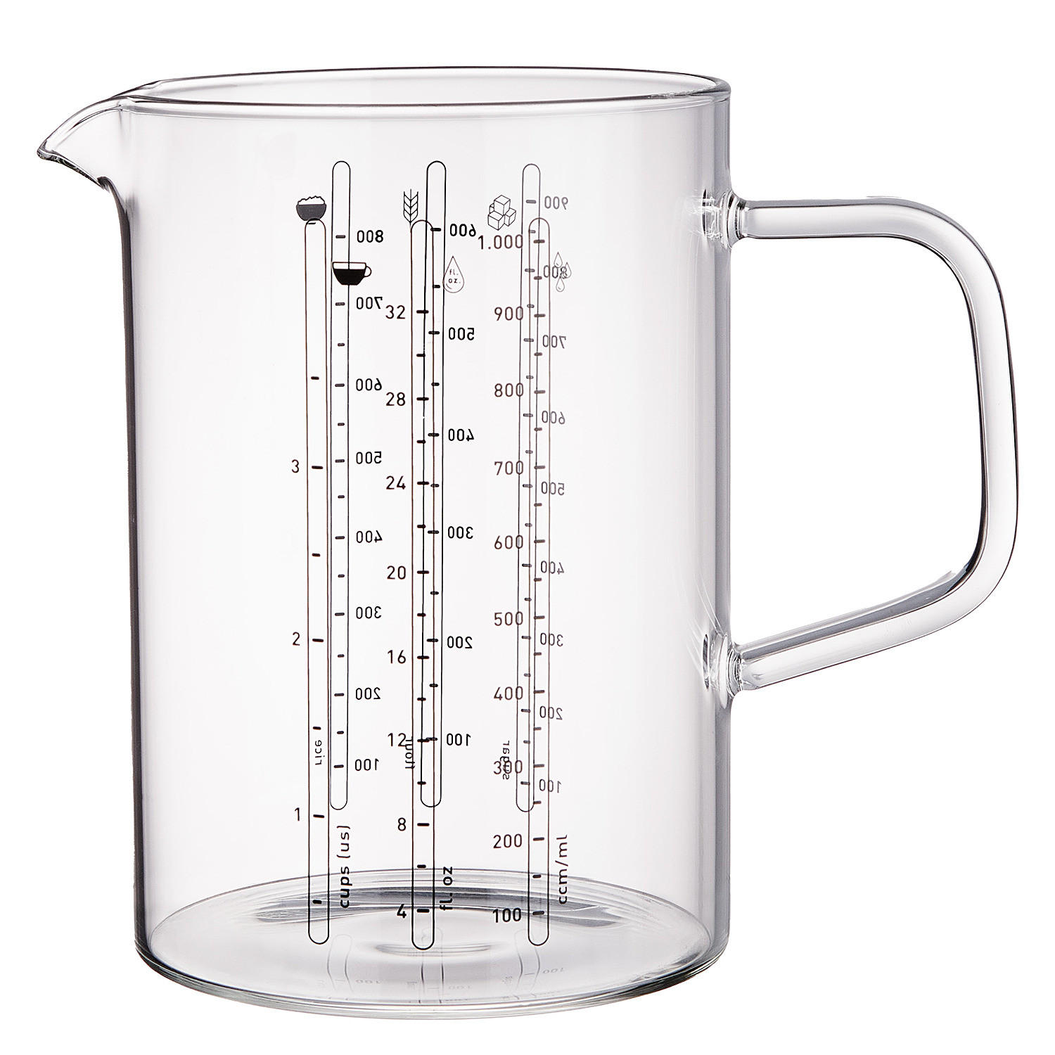MESSBECHER Recipe - Transparent, Glas (1L) - Butlers