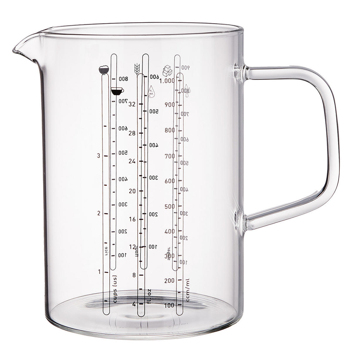 MESSBECHER Recipe - Transparent, Glas (1L) - Butlers