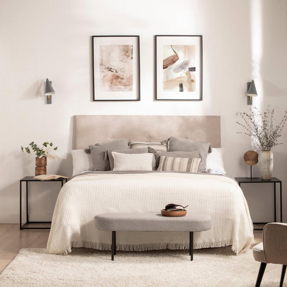 BEISTELLTISCH Ida Schwarz 45 cm x 53 cm - Schwarz, Metall (45/45/53cm)