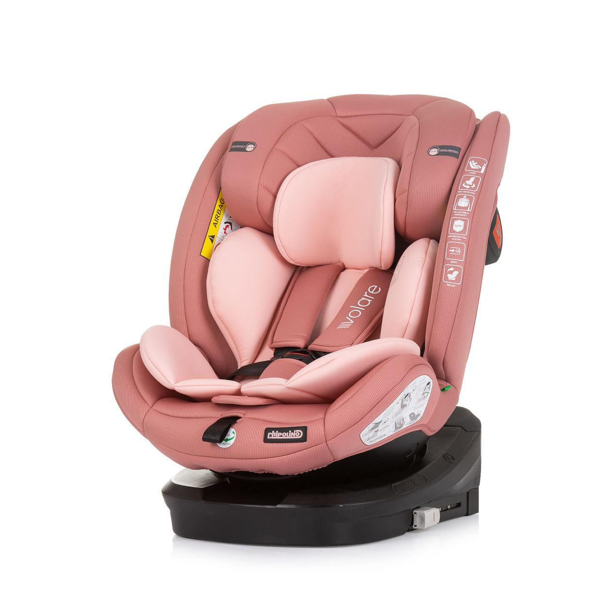 KINDERSITZ Volare i-Size (40-150cm) rosa Isofix, drehbar, SPS, Top Tether - Rosa, Kunststoff (46/78/42cm) - Chipolino