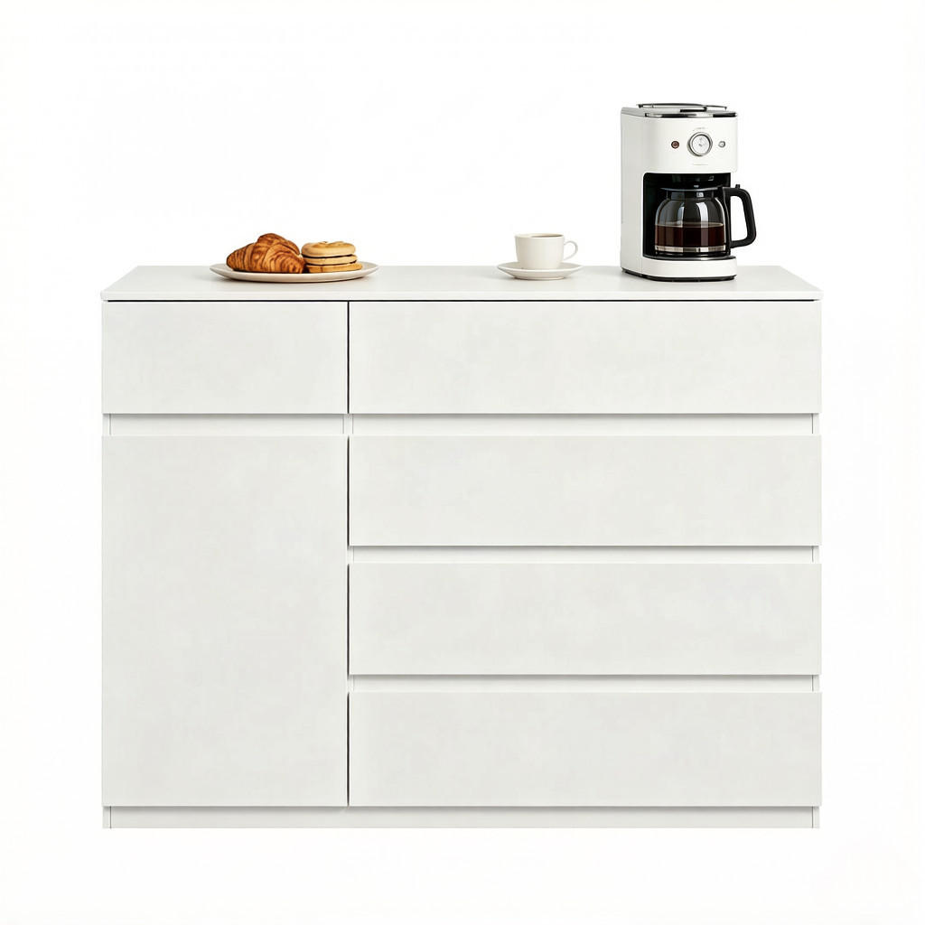 KOMMODE Weiß 100/40/80 cm - Weiß, Holzwerkstoff (100/80/40cm) - PANGIVO