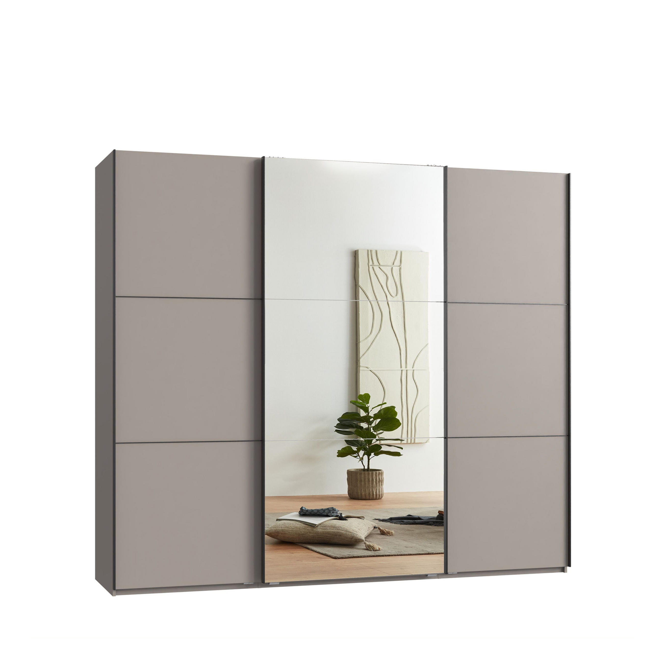 luma-home Schwebetürenschrank Sand 250x216x65 cm