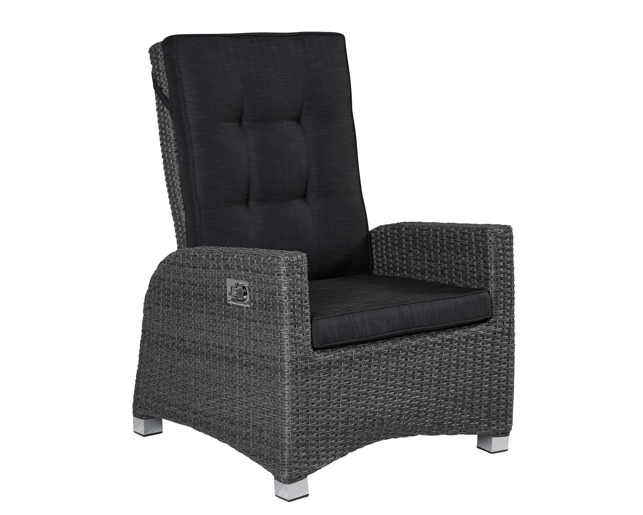 GARTEN-RELAXSESSEL Kansas 108x73x90 cm, Polyrattan, Grau-Mix - Grau, Kunststoff (73/108/90cm) - dasmöbelwerk