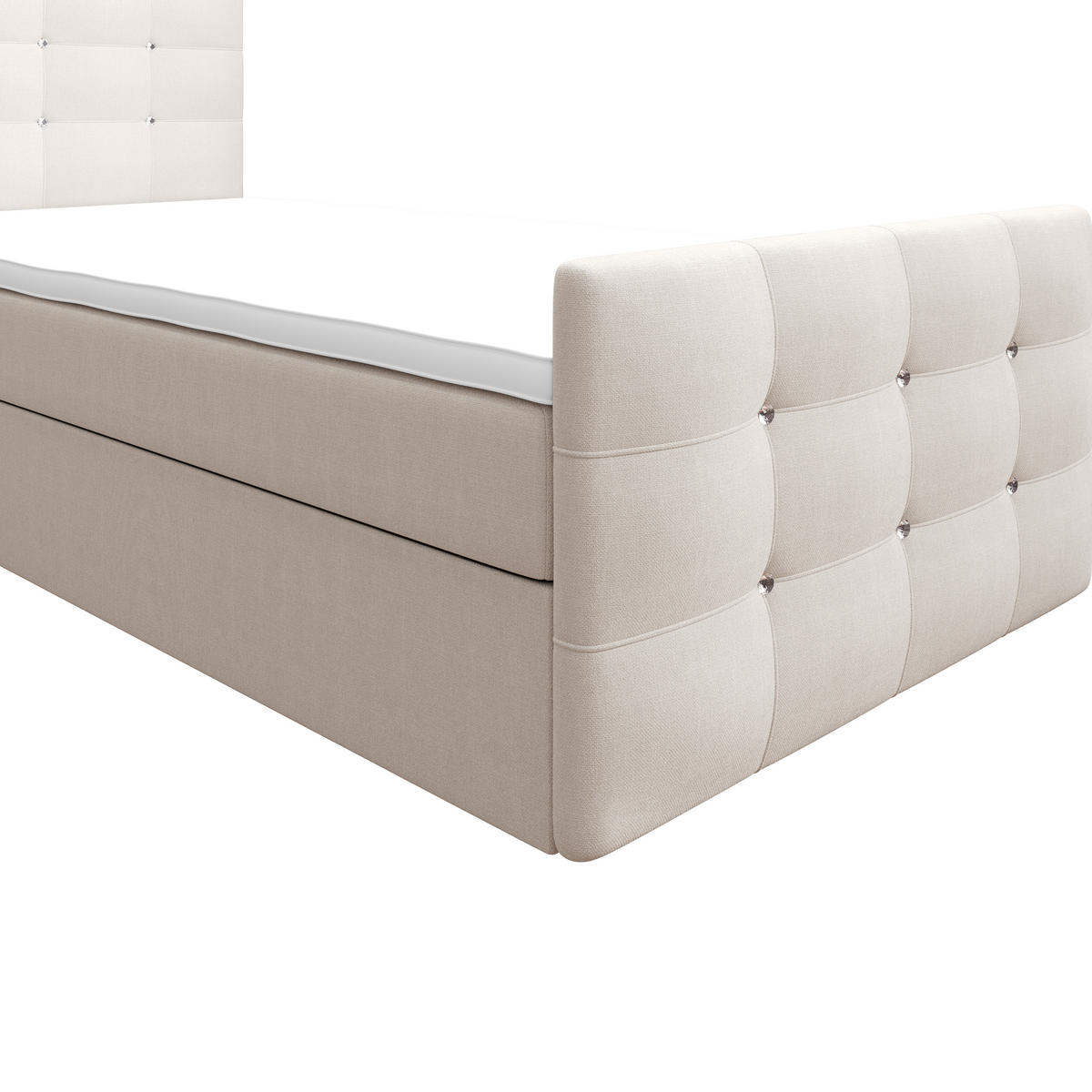 BOXBETT KLEO mini 120x200, mit Matratze H3 und Topper, Cosmic 10 - Beige, Holz/Kunststoff (120/200cm) - Bedante