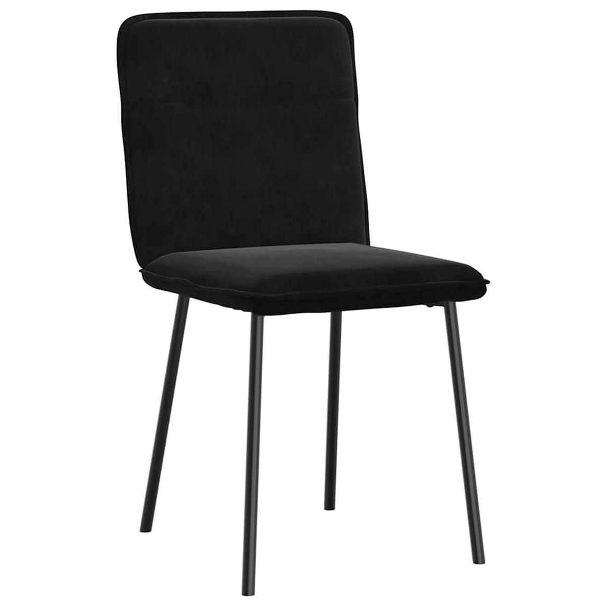 ESSZIMMERSTÜHLE 2 Stk. Schwarz Samt 45*54*83cm - Schwarz, Metall (45/83/54cm) - ZMH