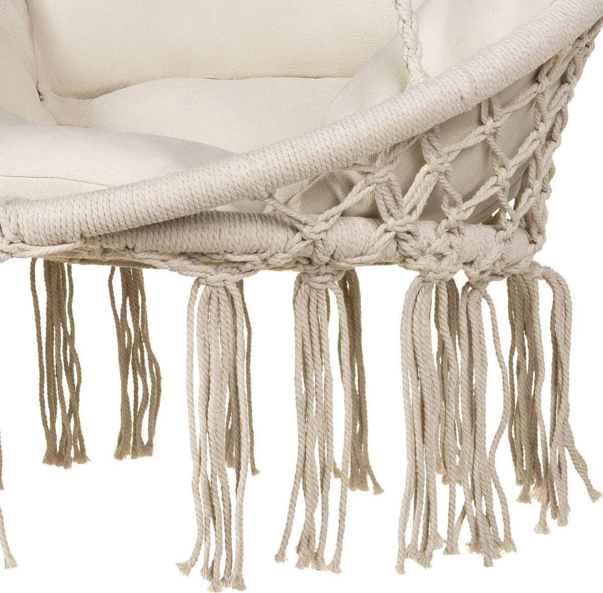 HÄNGESESSEL mit Kissen, bis 150 kg - Beige, Textil (62/108/62cm) - Luverno