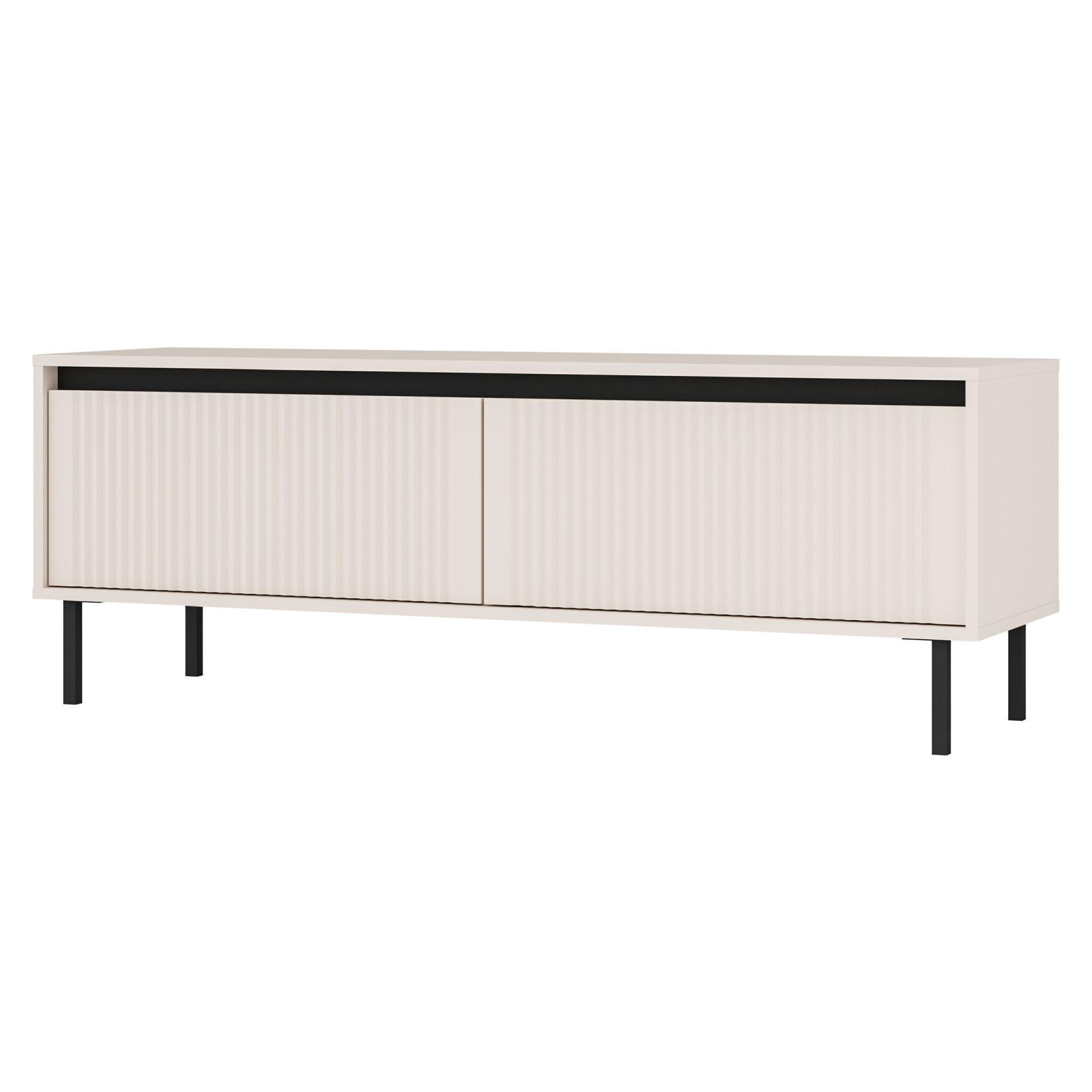 TV-MÖBEL Osaka Sandbeige 140 cm - Beige/Schwarz, Holzwerkstoff/Metall (140.2/50/40cm) - Selsey