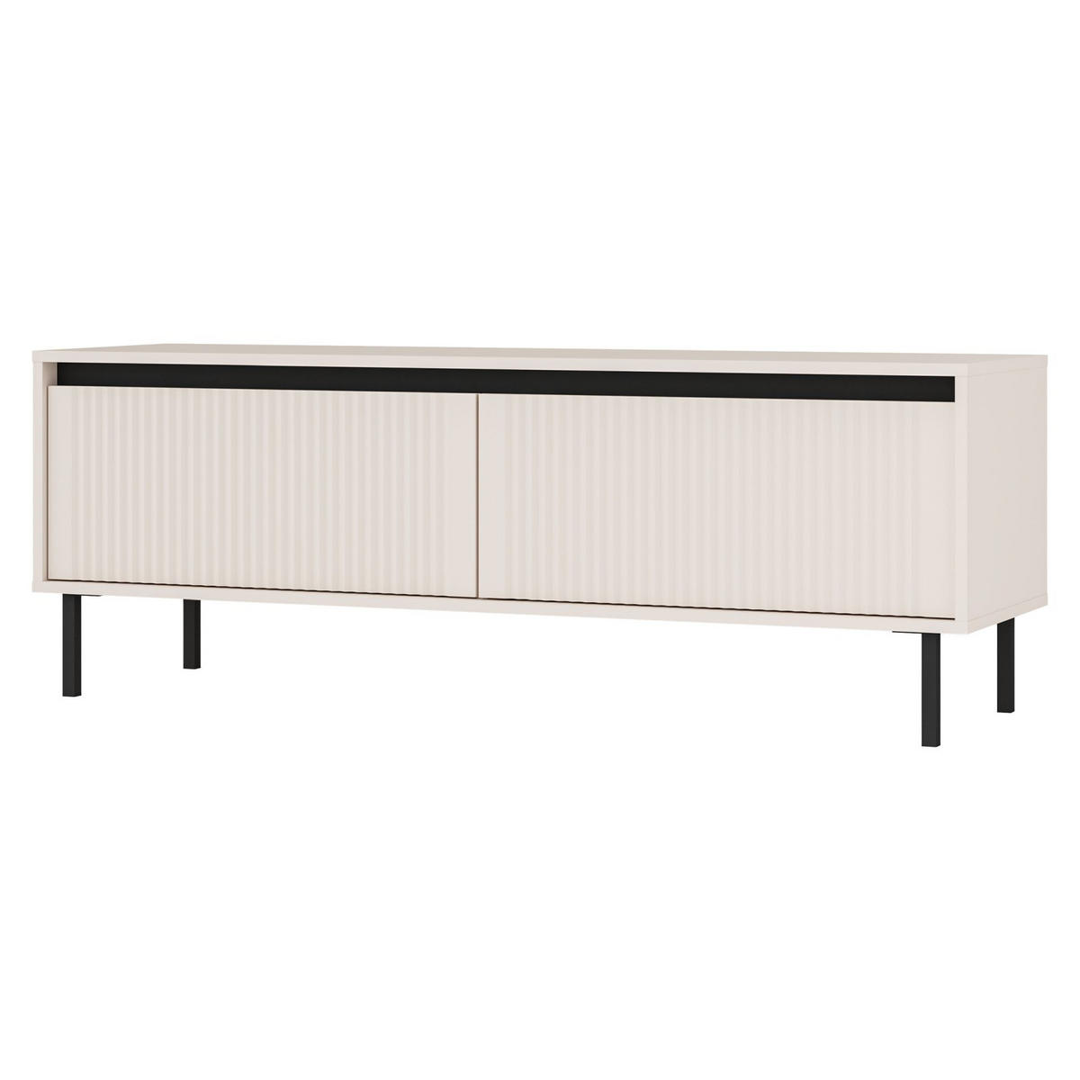 TV-MÖBEL Osaka Sandbeige 140 cm - Beige/Schwarz, Holzwerkstoff/Metall (140.2/50/40cm) - Selsey