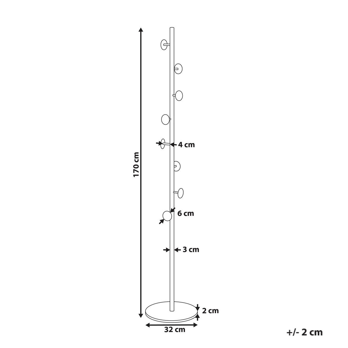 GARDEROBENSTÄNDER Metall gold/weiß 170 cm Notus - Goldfarben/Weiß, Metall (32/170/32cm) - Beliani