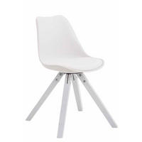STUHL Lederlook weiß - Weiß, Holz/Textil (47.5/83/55.5cm) - CLP