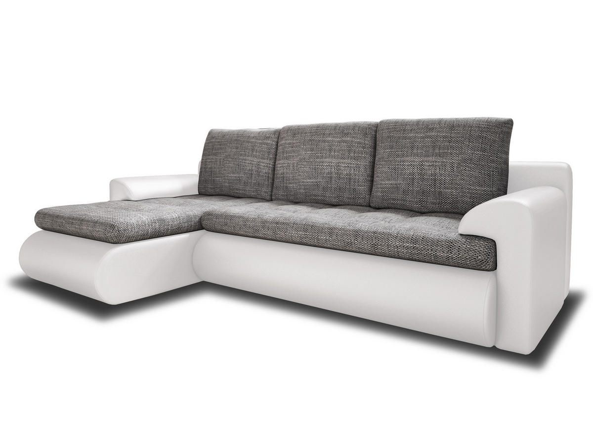 ECKSOFA Santi, Seite: Links - Weiß/Grau, Holz/Textil (226/152cm) - Sofnet