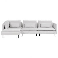 3-SITZER-ECKSOFA hellgrau linksseitig Egeris - Schwarz/Grau, Textil (291/151cm) - Beliani