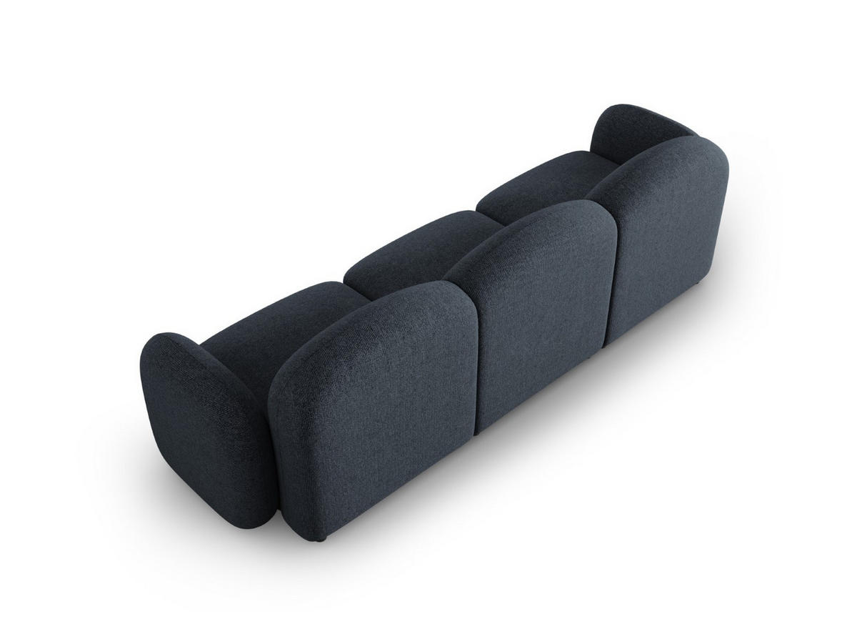 SOFA Blair aus Chenille-Stoff blau melange 3 Sitzplätze - Blau, Textil (87/80/272cm) - Micadoni
