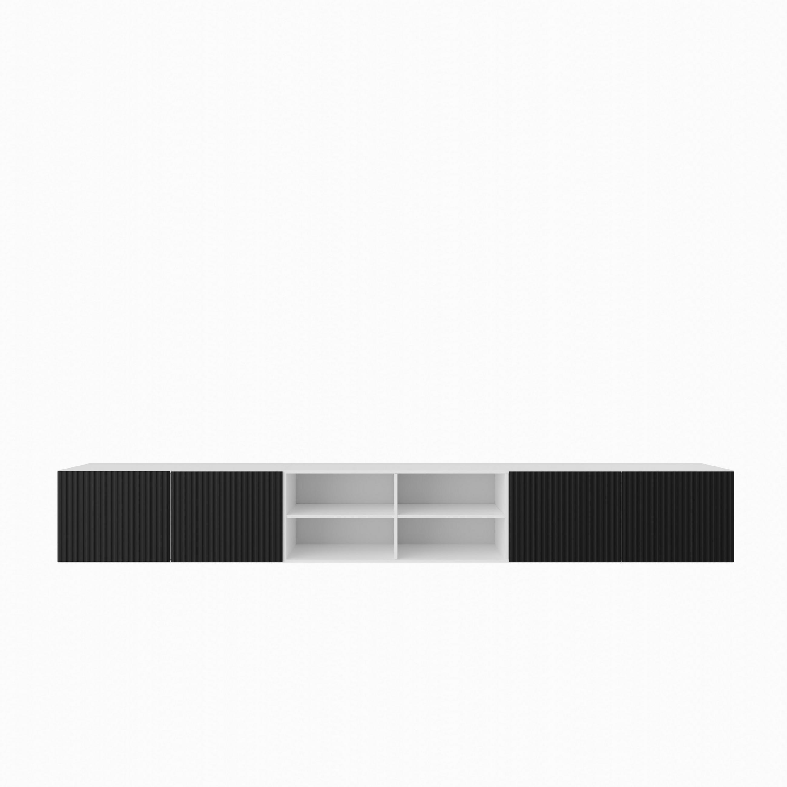 Masseno Lowboard Weiß, Schwarz 300x41x40 cm