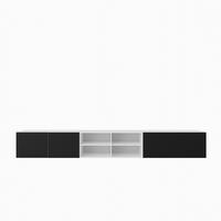 LOWBOARD VAREN 300/41/40 cm, Hängender TV-Schrank Weiß / Schwarz - Schwarz/Weiß, Holzwerkstoff (300/41/40cm) - MASSENO