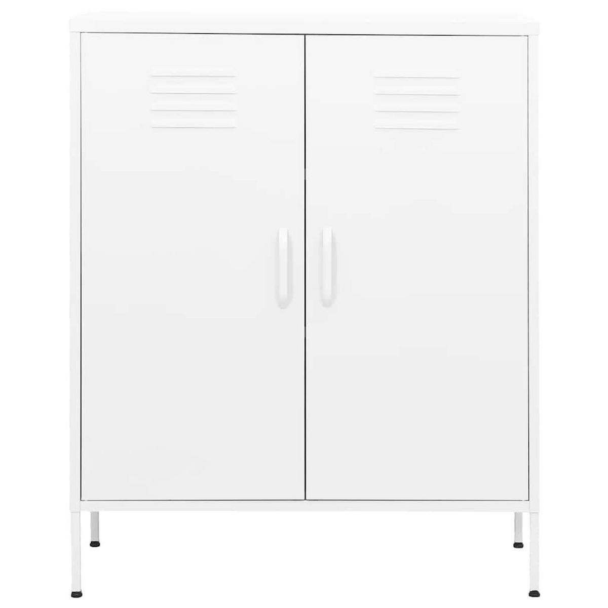 METALLSCHRANK Kevi Metall Weiß 80x35x101,5 cm Stahl - Weiß, Metall (80/101.5/35cm) - DELUKE