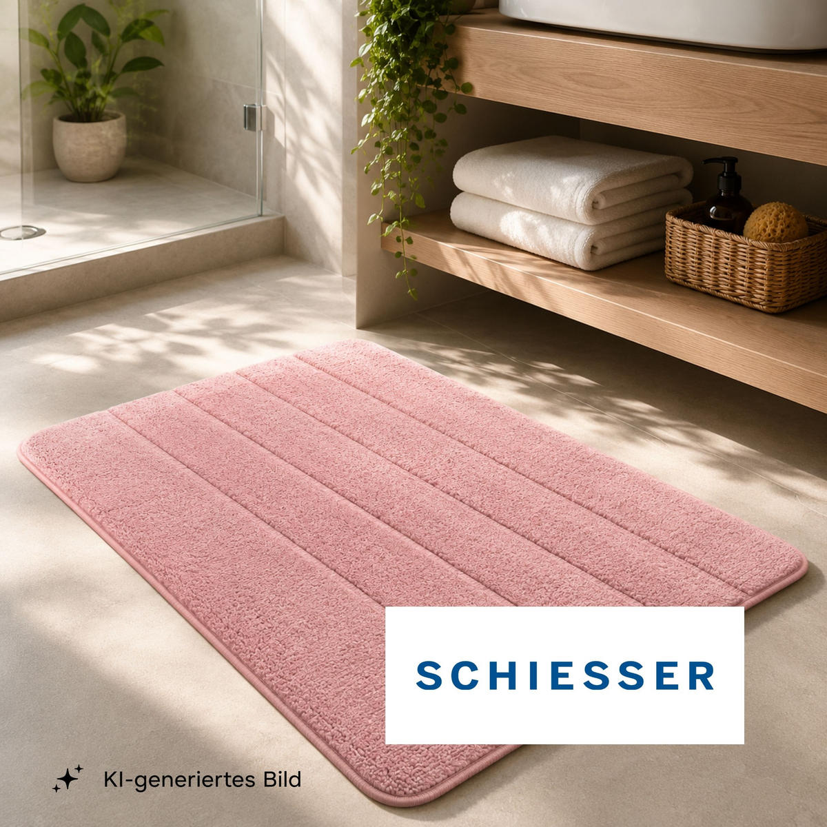 BADTEPPICH Milano - 100% Polyester - 60x100 cm - Puderrosa - Rosa, Textil (60/100cm) - SCHIESSER