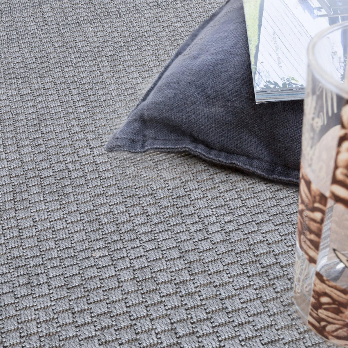 OUTDOOR Teppich Natur Balkon, Terrasse schmutzabweisend Grau Rechteckig 200x350 - Grau, Textil (200/350cm) - KADIMA DESIGN