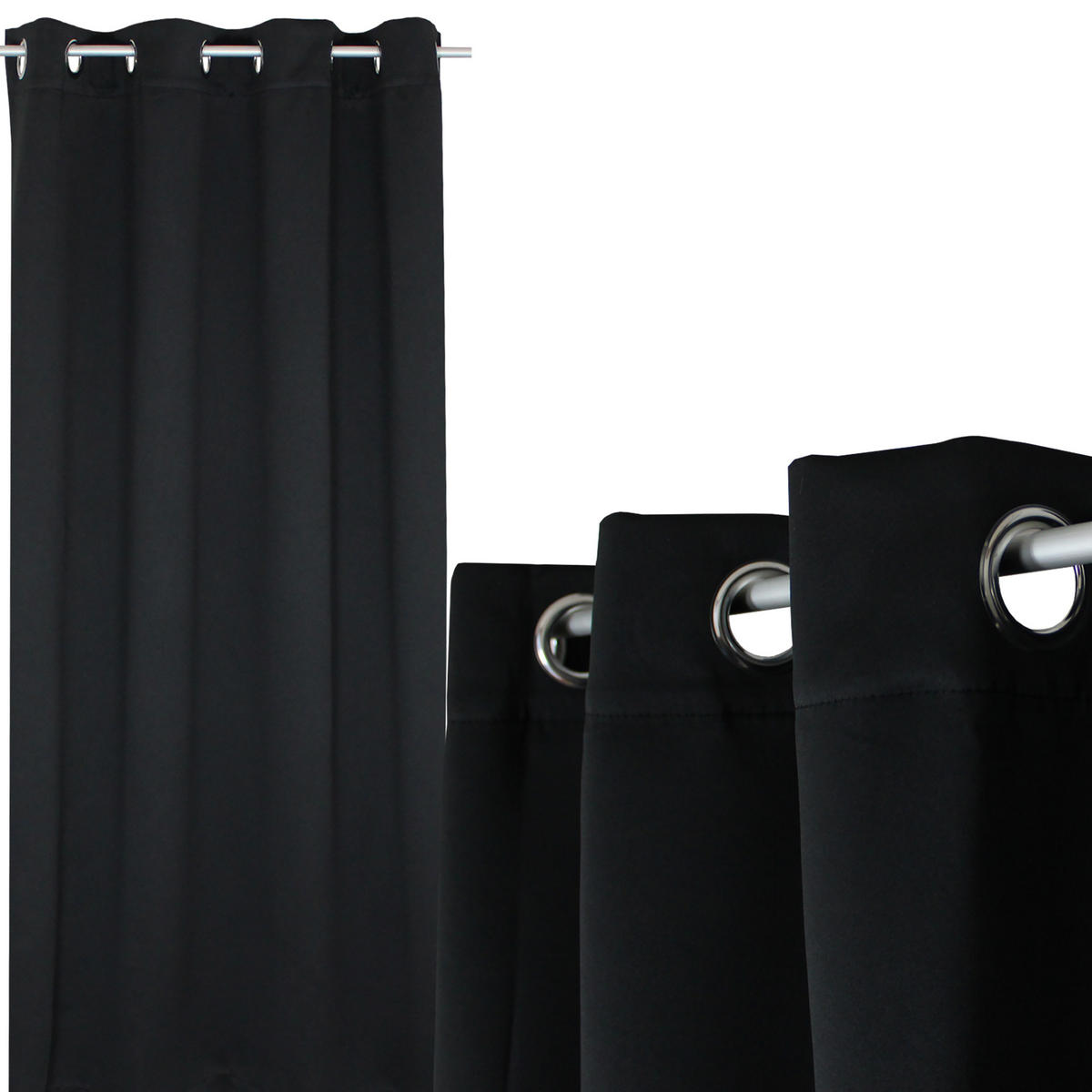 VERDUNKELUNGSVORHANG Ösen 140/175 cm Schwarz - Schwarz, Textil (140/175cm) - TiborTex