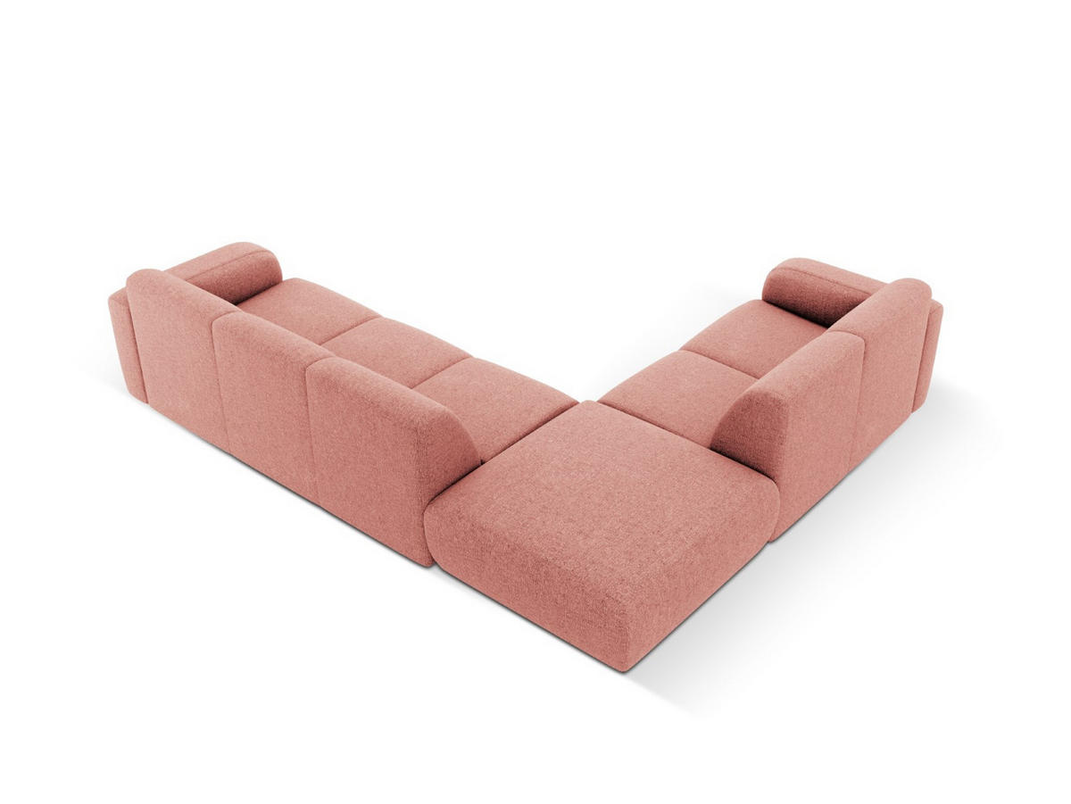 ECKSOFA links Molino aus Chenille-Stoff rosa 6 Sitzplätze - Pink, Textil (250/315cm) - Micadoni