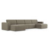 WOHNLANDSCHAFT Strukturstoff Stoff Beige - Beige/Schwarz, Kunststoff/Textil (404/80/167cm) - Makamii