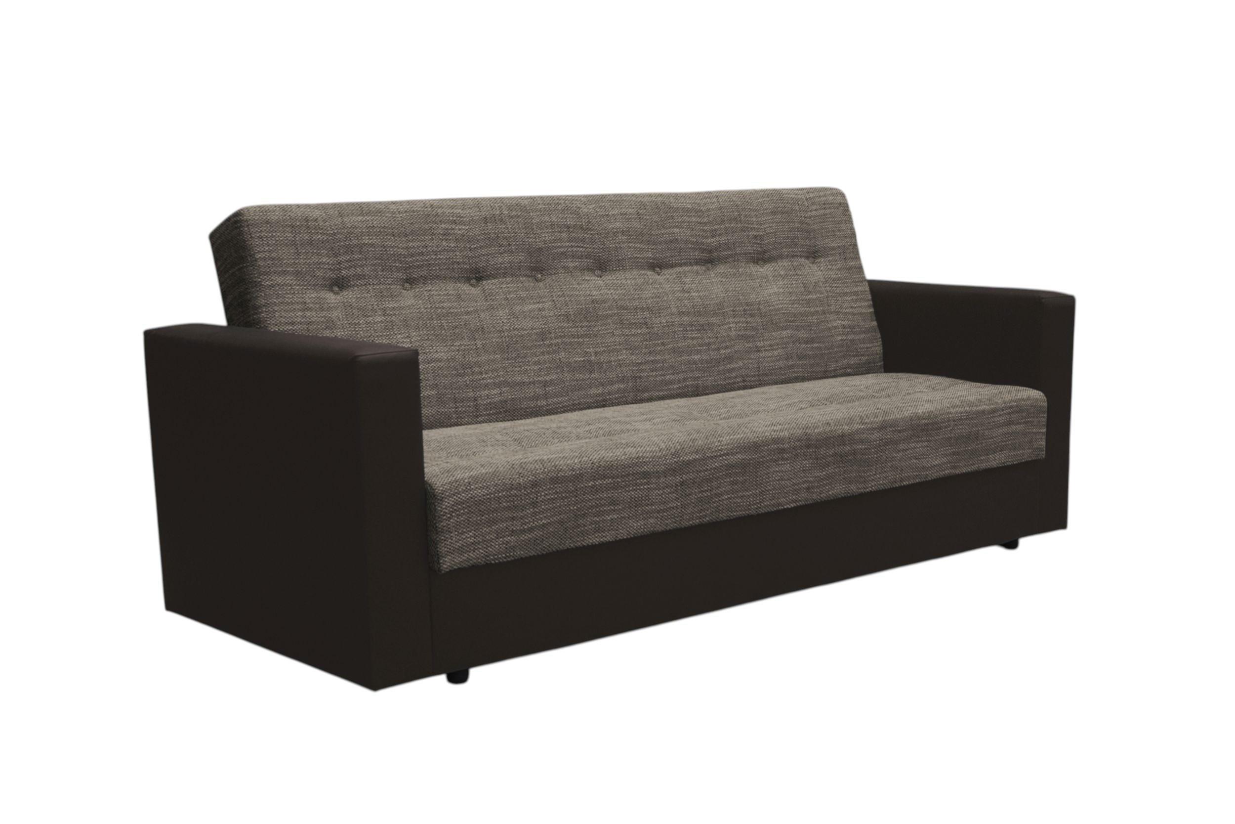 SOFA WIND mit Schlaffunktion KORNET04+DOLARO33 mit Stauraum - Braun, Textil (87/95/216cm) - Bedante