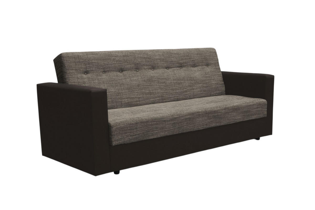 SOFA WIND mit Schlaffunktion KORNET04+DOLARO33 mit Stauraum - Braun, Textil (87/95/216cm) - Bedante