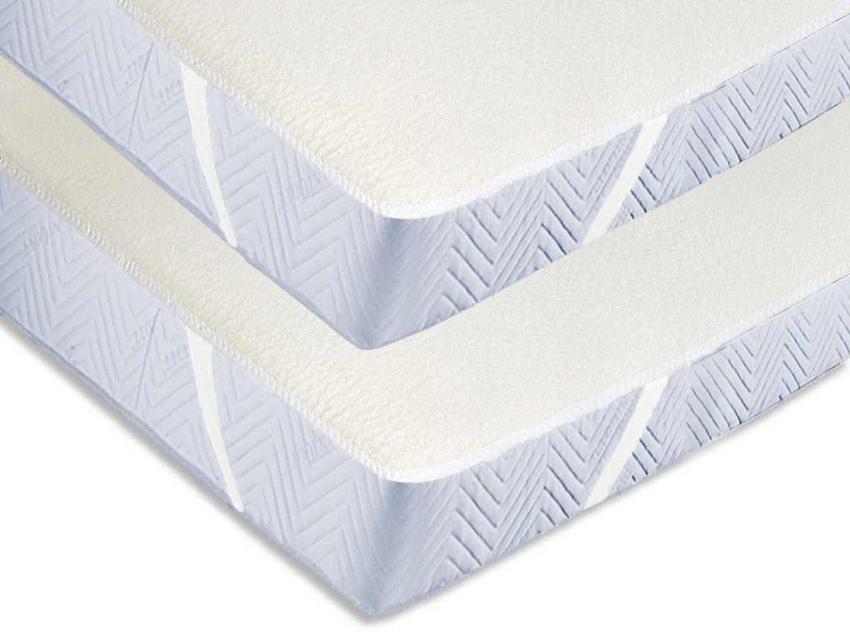 MATRATZENAUFLAGE, 2er-Set, 180x200 cm, 100% Baumwolle, Weiß - Weiß, Textil (180/200cm) - Zollner