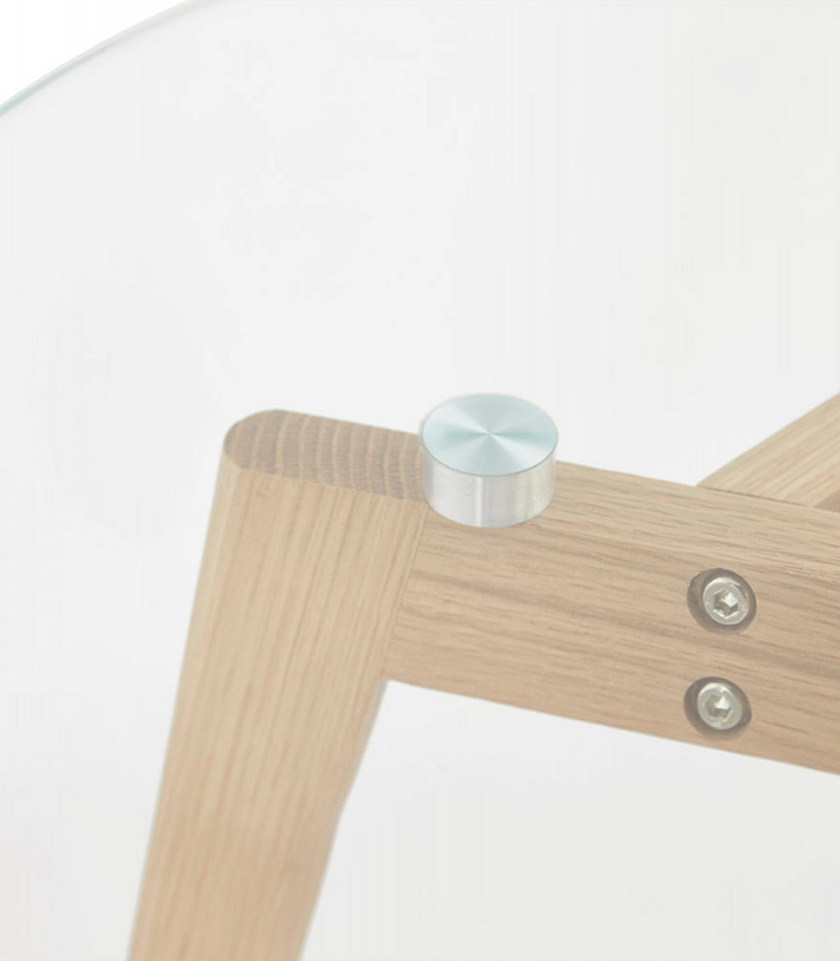 COUCHTISCH Holz Glas Rund Modern Skandinavisches Design Kompakt 80x80x45cm - Eichefarben/Transparent, Glas/Eichenholz (50/50/45cm) - KADIMA DESIGN