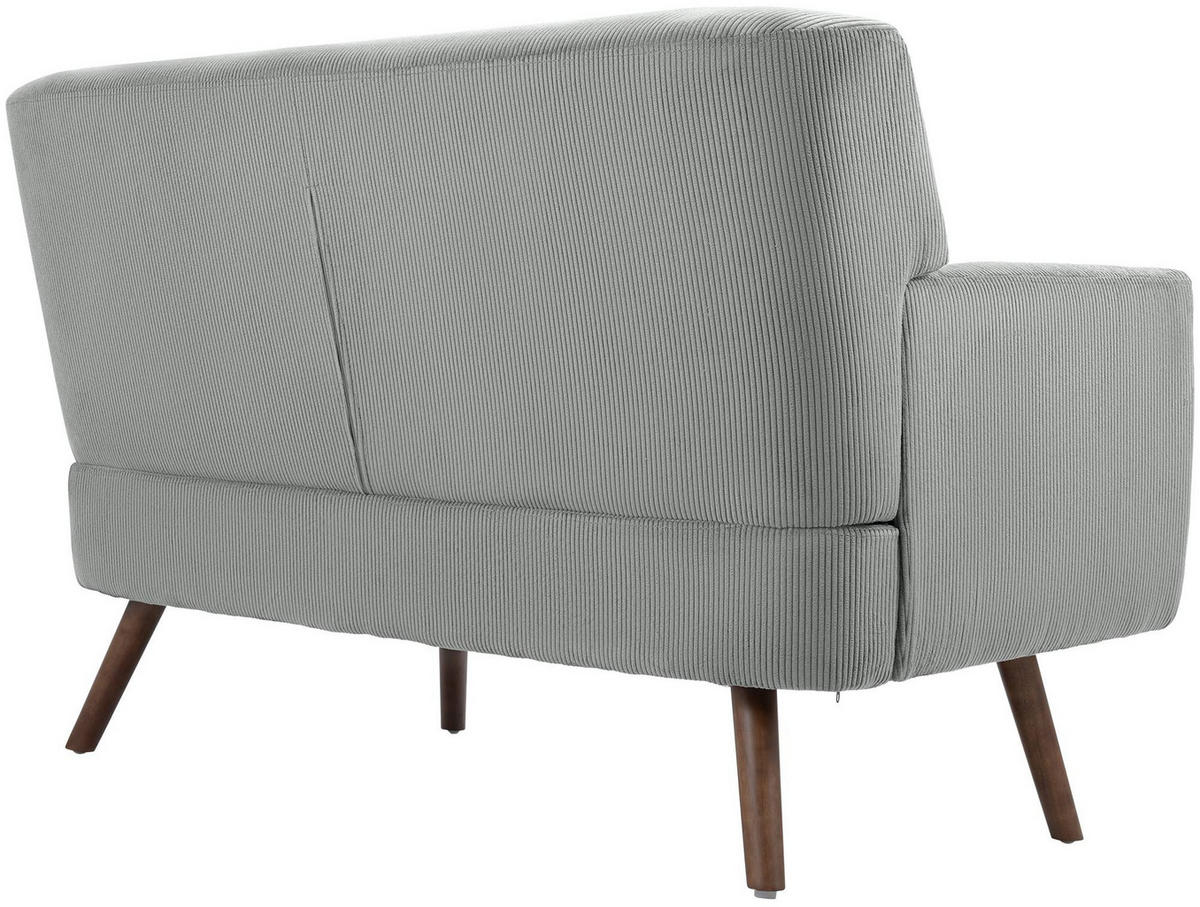SOFA Arne Cord 2-Sitzer 120x74x81cm Cord Grau Couch - Grau, Kunststoff (120/81/74cm) - DELUKE