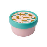 FRUCHTBOX MIT GABEL Campus Leopard 300 ml - Türkis/Rosa, Kunststoff (6.7/10.4/6.7cm) - Mepal