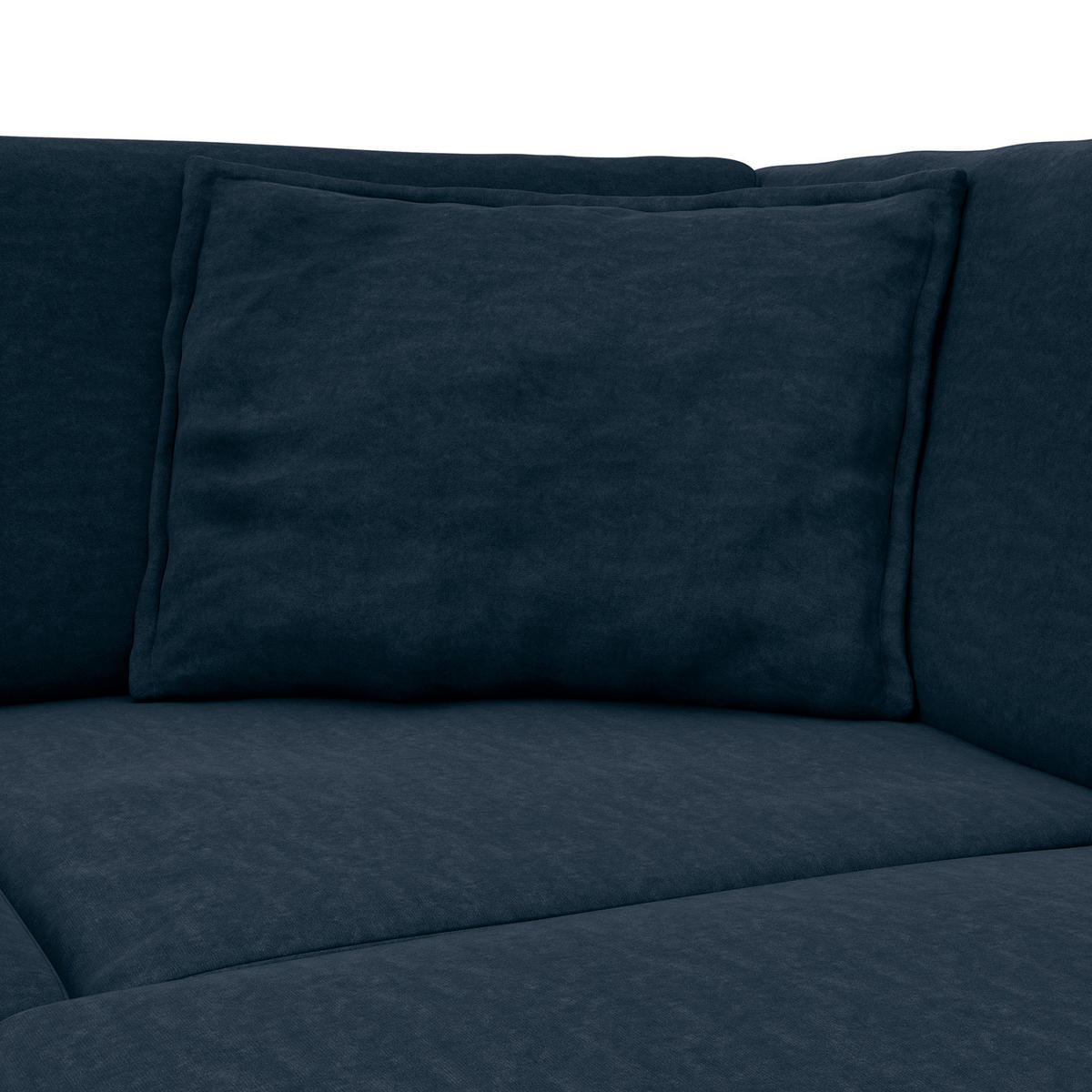 ECKSOFA mit Ottomane - Blau/Schwarz, Kunststoff/Textil (328/272cm) - home24