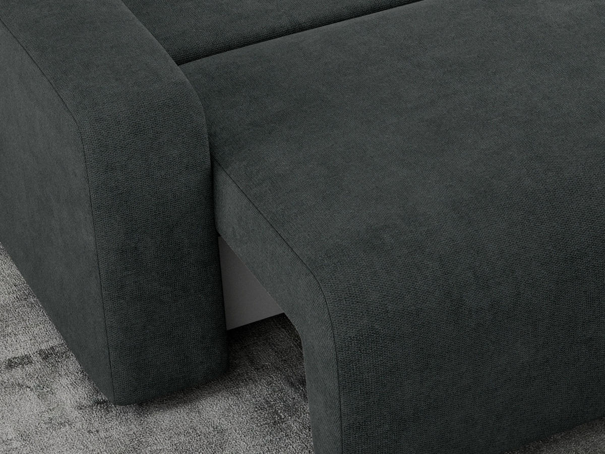 ECKSOFA ARGOS Dunkelgrau Struktur - Dunkelgrau/Schwarz, Kunststoff/Textil (245/150cm) - MKS