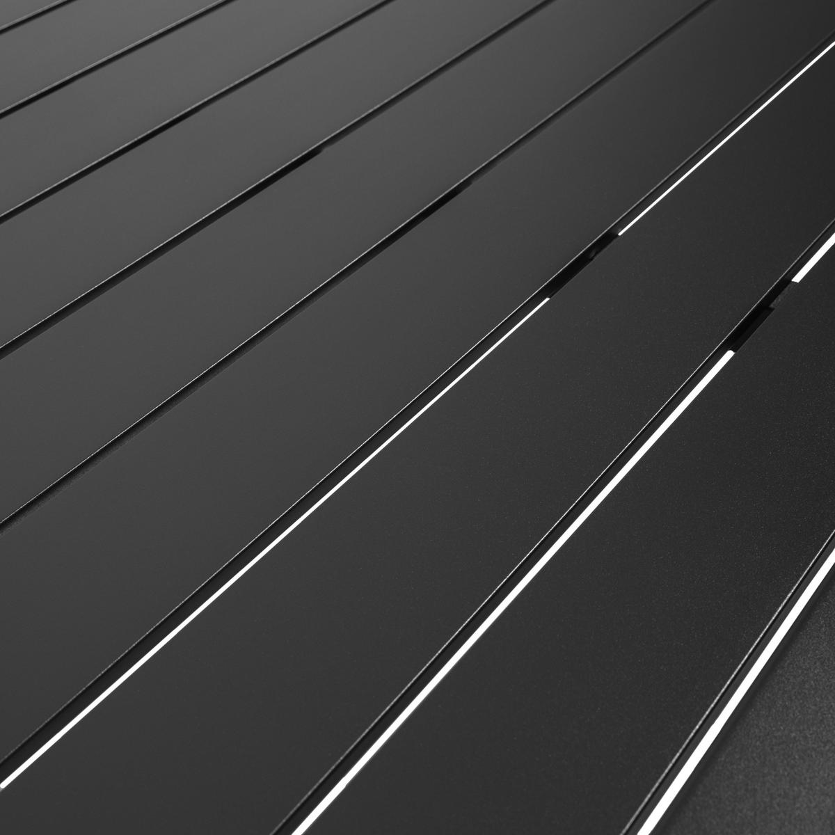 GARTENTISCH rechteckig, Schwarz - Schwarz, Metall (185/93/75cm) - Oviala