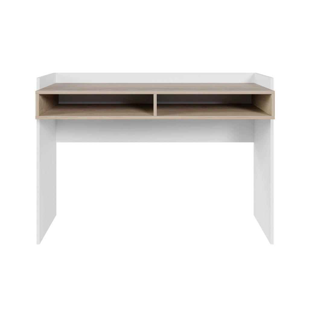 Selsey PSACÍ STŮL Tabise bílá / dekor ořechu, 120 × 53 cm