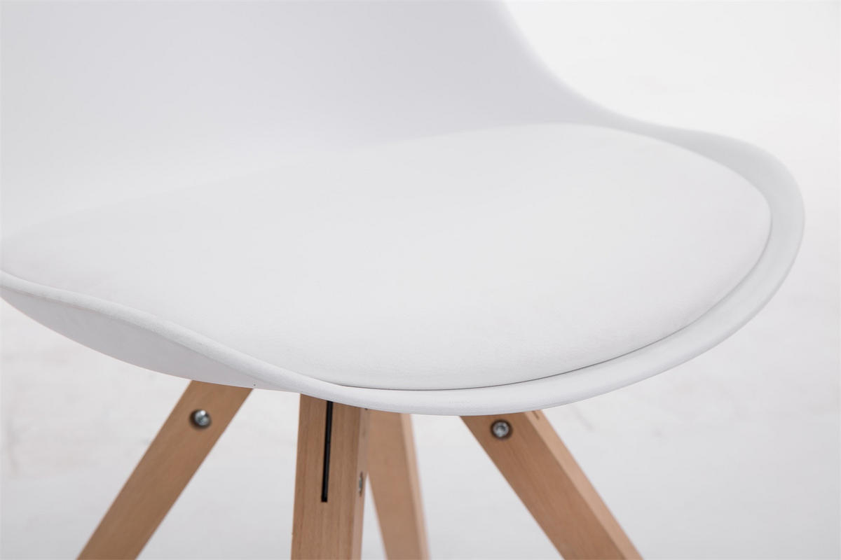 BESUCHERSTUHL Toulon Kunstleder, Gestell Buchenholz Natura Square Weiß - Weiß/Naturfarben, Holz/Buchenholz (48/83/56cm) - TPFLiving