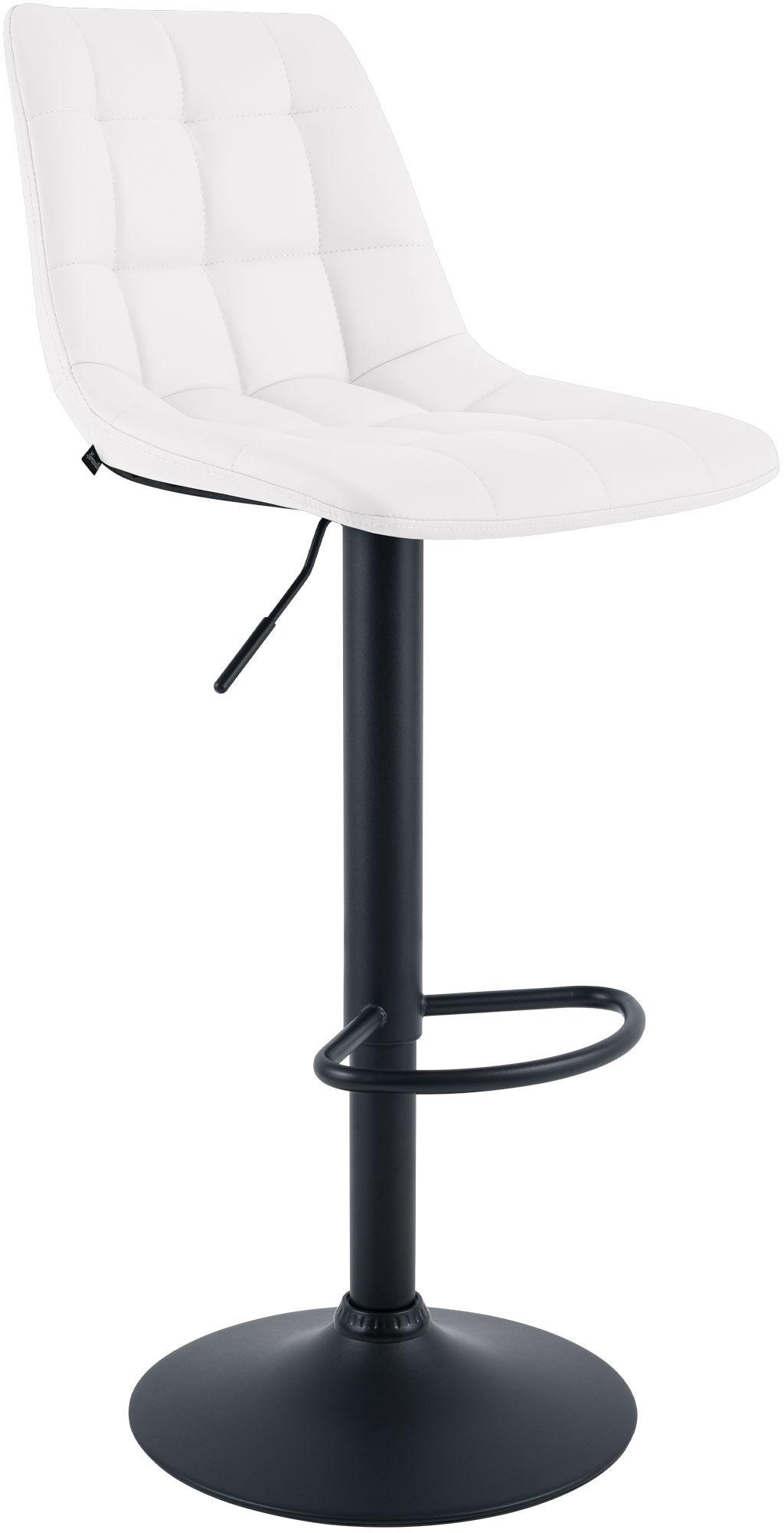 BARHOCKER Lederlook Weiß - Schwarz/Weiß, Textil/Metall (44/108/50cm) - CLP