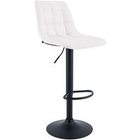 BARHOCKER Lederlook Weiß - Schwarz/Weiß, Textil/Metall (44/108/50cm) - CLP