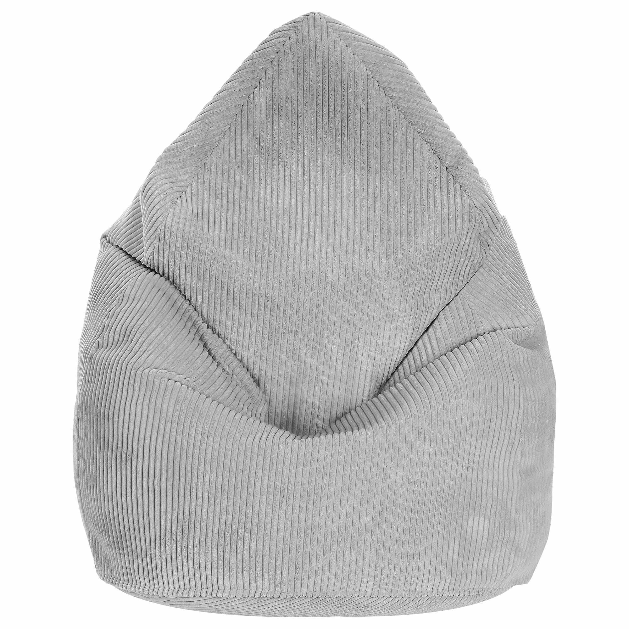 SITZSACK Kordsamt White Dove M - Weiß, Textil (80/120/80cm) - Dreamroots