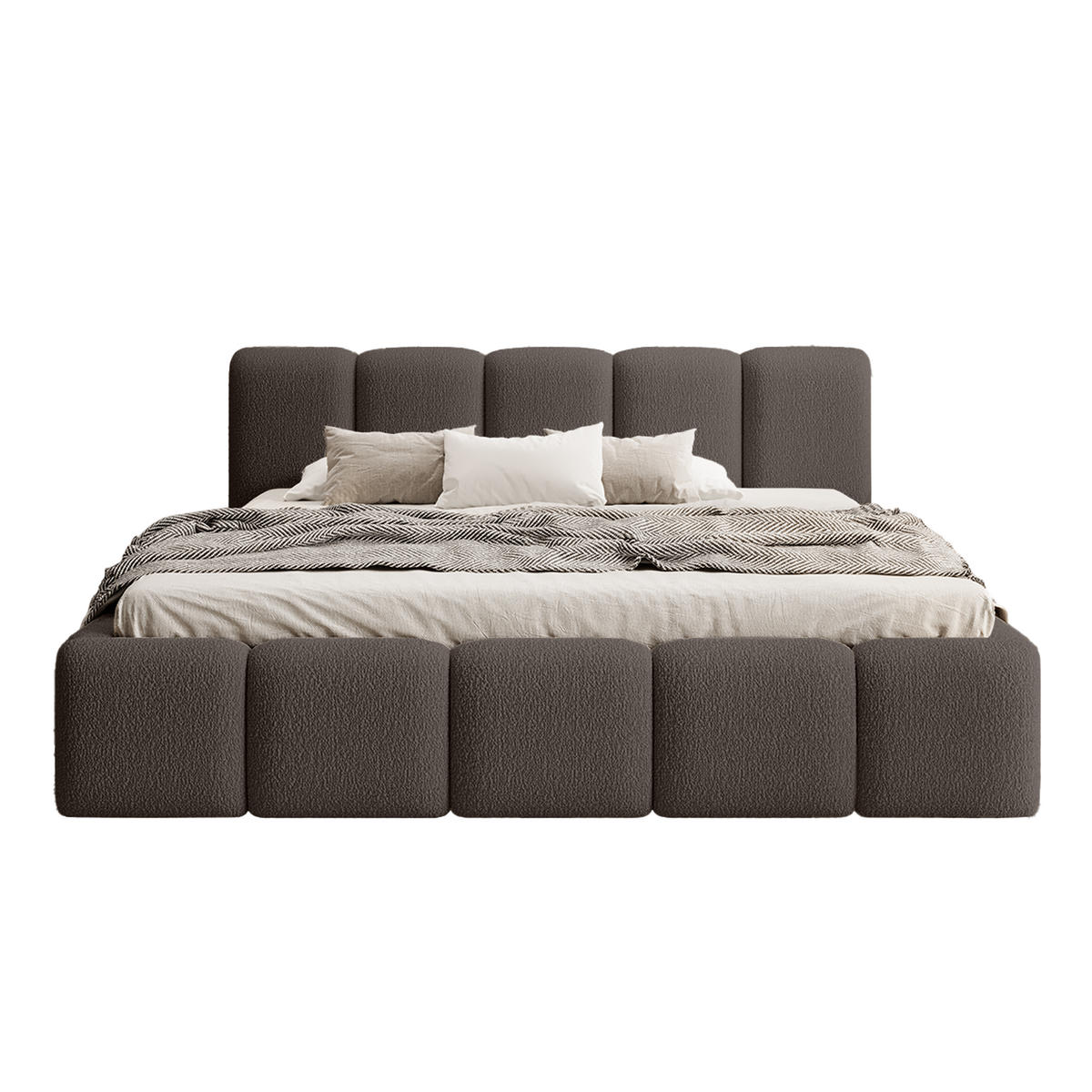 POLSTERBETT MOTSERRAT 120x200 cm, Braun - Braun, Textil (200/120cm) - Fedve
