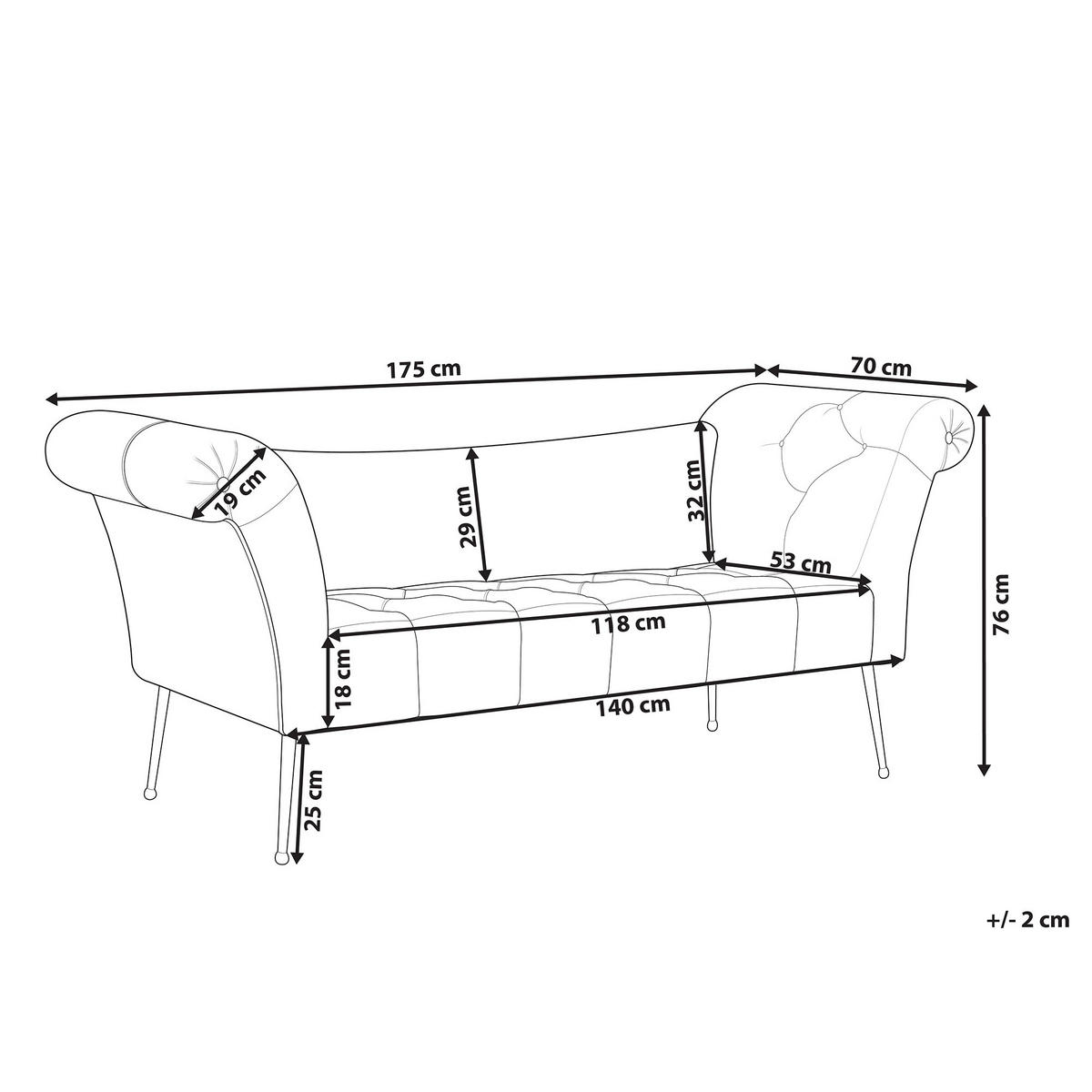 ČALOUNĚNÉ LEHÁTKO CHAISE LONGUE Sametová látka Světle fialové Nantilly - fialová, textil (175/76/70cm) - Beliani