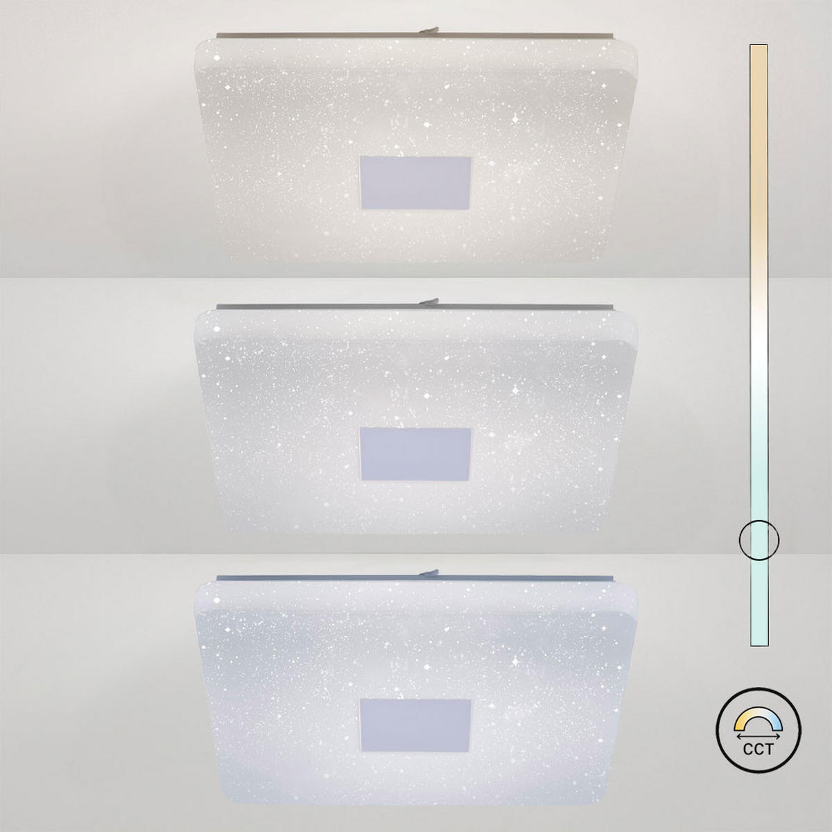 LED DECKENLAMPE Weiß Stahl CCT Dimmbar - Weiß, Metall (60/60/9.5cm)