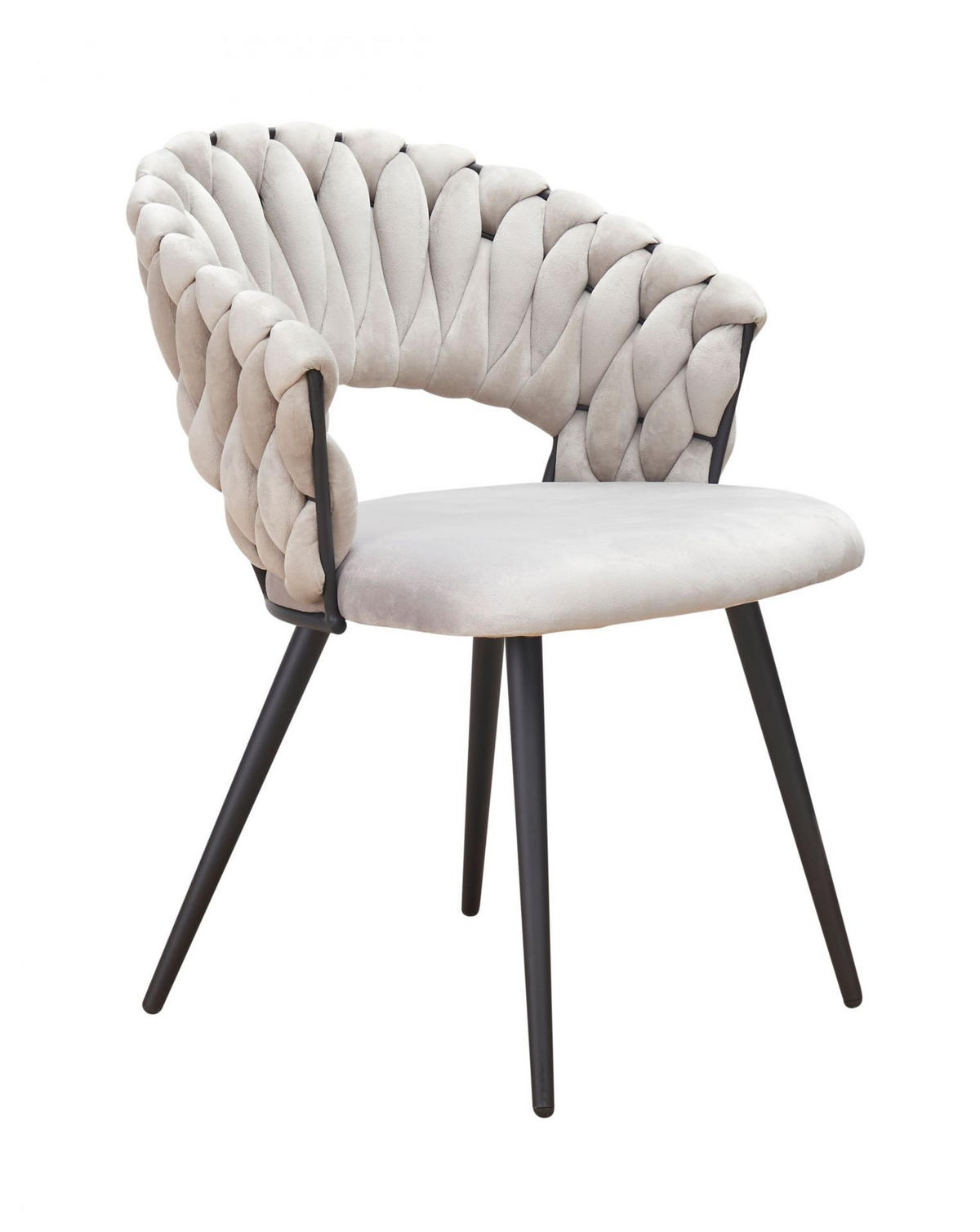 ESSZIMMERSTUHL Liv, Samt, Grau - Grau, Textil (60/80/58cm) - dasmöbelwerk