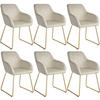 ESSZIMMERSTUHL Jeane,57 x 61 x 85,5 cm, Belastbarkeit 120 kg,Samtoptik creme/gold - Goldfarben/Samtahornfarben, Kunststoff (57/85.5/61cm) - tectake