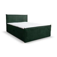 BOXBETT Vanessa mit 2 Bettkästen, 140x200, Farbe: Grün, Cordstoff, mit Bonell-Matratze inkl. Topper - Grün, Holz/Kunststoff (140/200cm) - VENASI MÖBEL