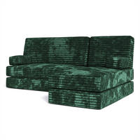 ROHOVÁ SEDAČKA NOTIA modulární Boneless pohovka s funkcí spaní, tmavě zelená TILIA 39 - zelená barva, textil (200/120cm) - MASSENO