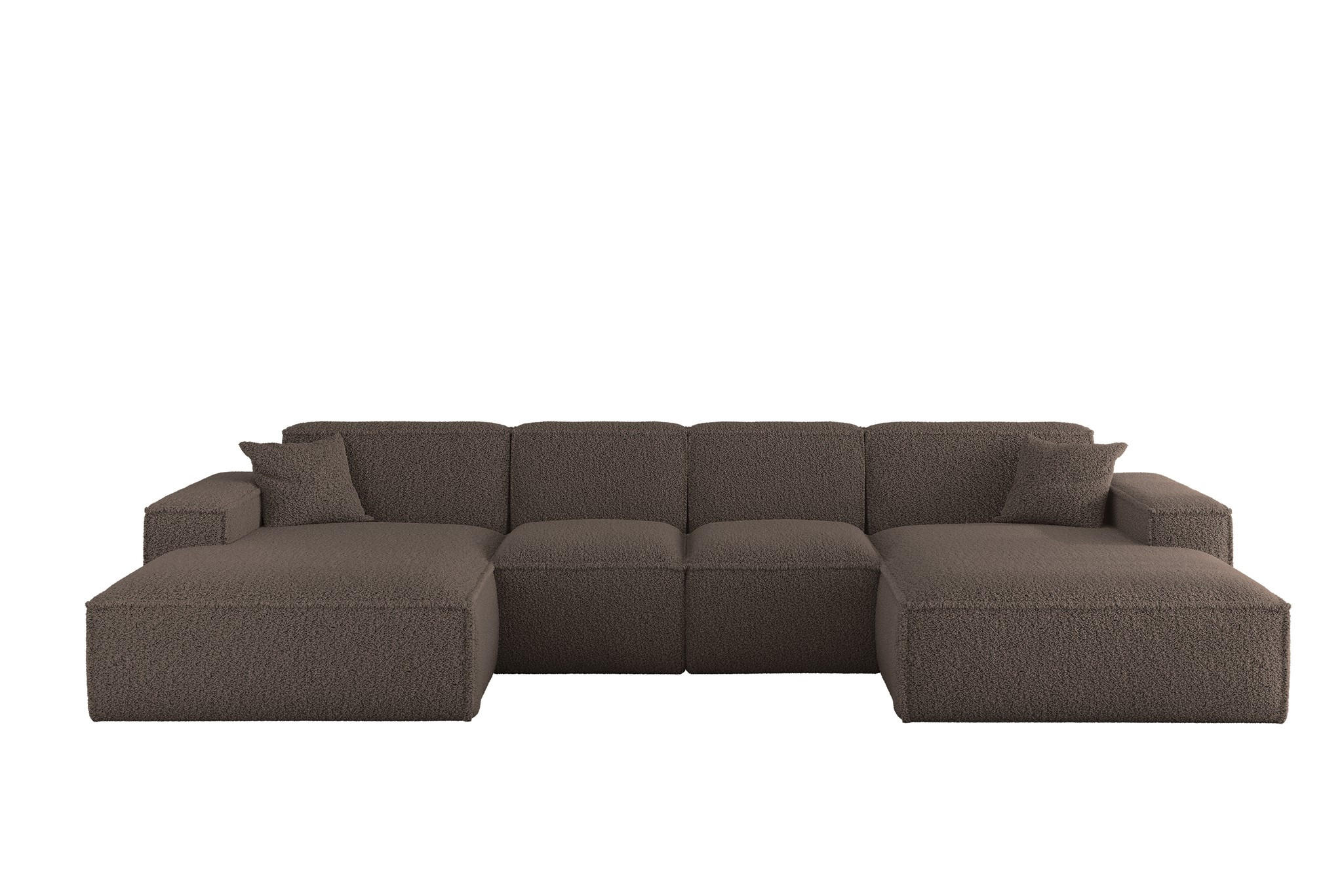 WOHNLANDSCHAFT Celes Premium Xs Sven - Braun, Holzwerkstoff/Textil (342/73/165cm) - Fun Möbel