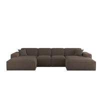 WOHNLANDSCHAFT Celes Premium Xs Sven - Braun, Holzwerkstoff/Textil (342/73/165cm) - Fun Möbel