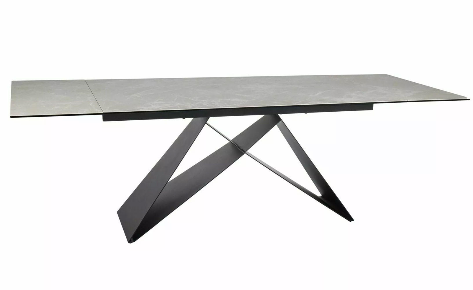 ESSTISCH Westin X / Schwarz Matt 160-240 / 90 / 77cm - Schwarz/Weiß, Holz/Keramik (90/240/77cm) - Feldmann-Wohnen